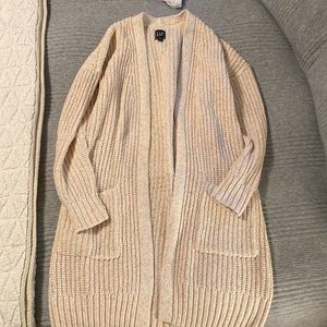 Gap long open cardigan (mixed cream/pink/green spring color)